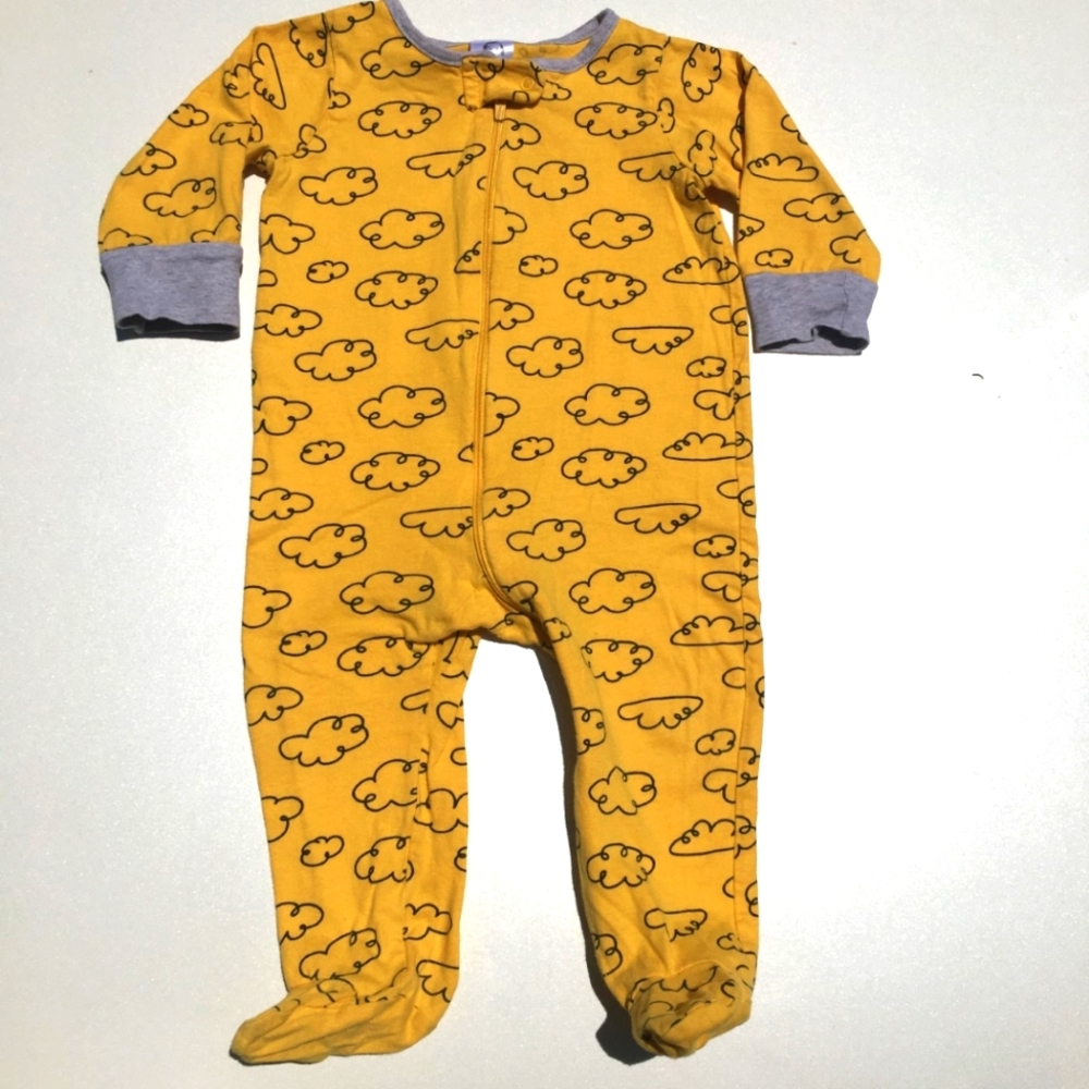 Gerber Mustard Clouds Pajamas Size 6-9 Months
